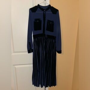 Velvet ankle length dress